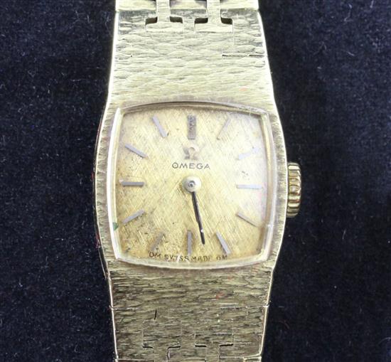 A ladys late 1960s 18ct gold Omega manual wind wrist watch, with Omega box.